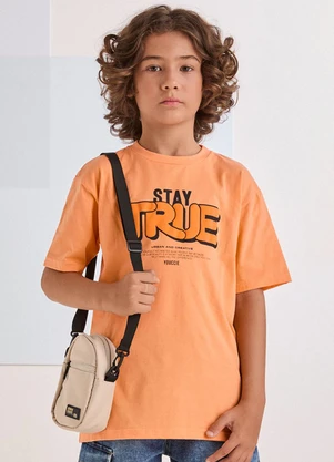 Youccie - Camiseta Bege Stay True Laranja - YOUCCIE