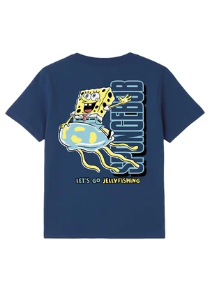 Malwee Kids - Camiseta Bob Esponja Jellyfishing® Azul Escuro - MALWEE KIDS