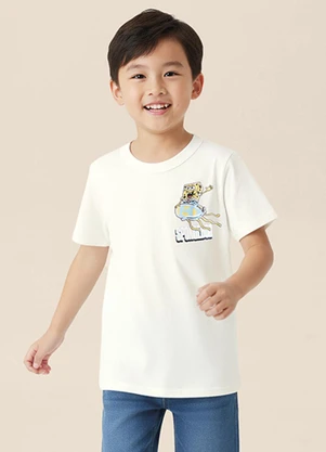 Malwee Kids - Camiseta Bob Esponja Jellyfishing® Off White - MALWEE KIDS