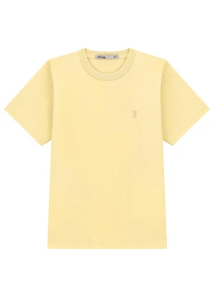 Ioluig - Camiseta Bordado em Algodão Amarelo - IOLUIG
