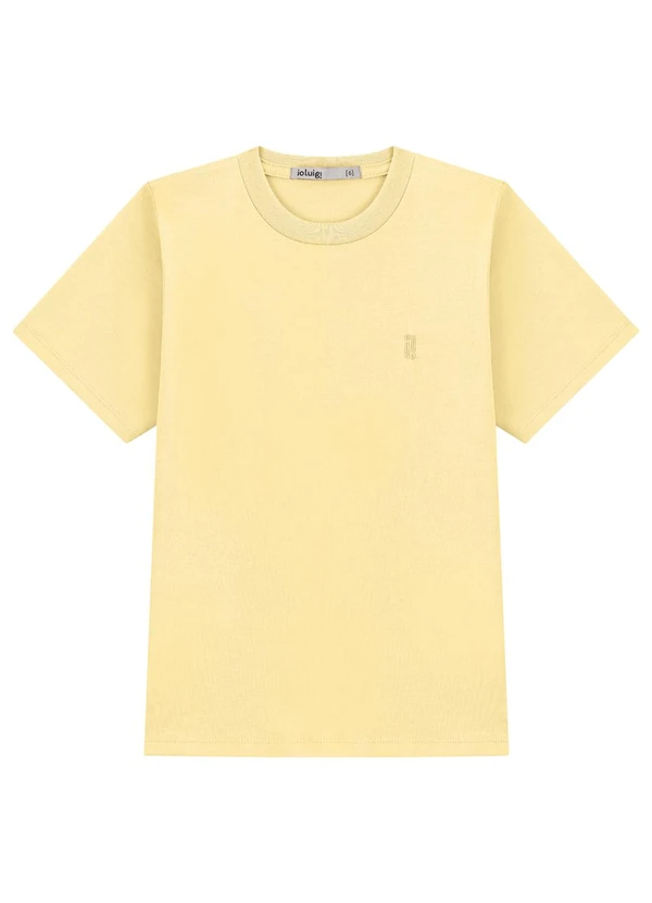Ioluig - Camiseta Bordado em Algodão Amarelo