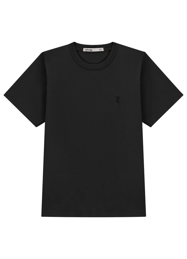 Ioluig - Camiseta Bordado em Algodão Preto