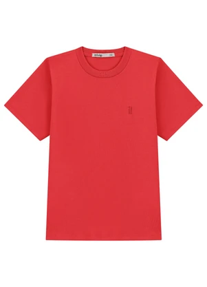 Ioluig - Camiseta Bordado em Algodão Vermelho - IOLUIG