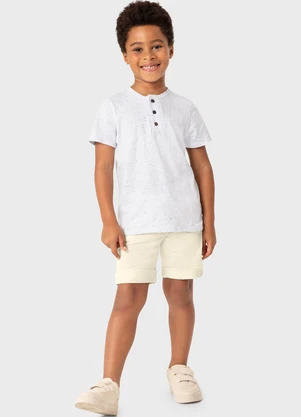 Carinhoso - Camiseta Branca Tradicional em Botonê - CARINHOSO