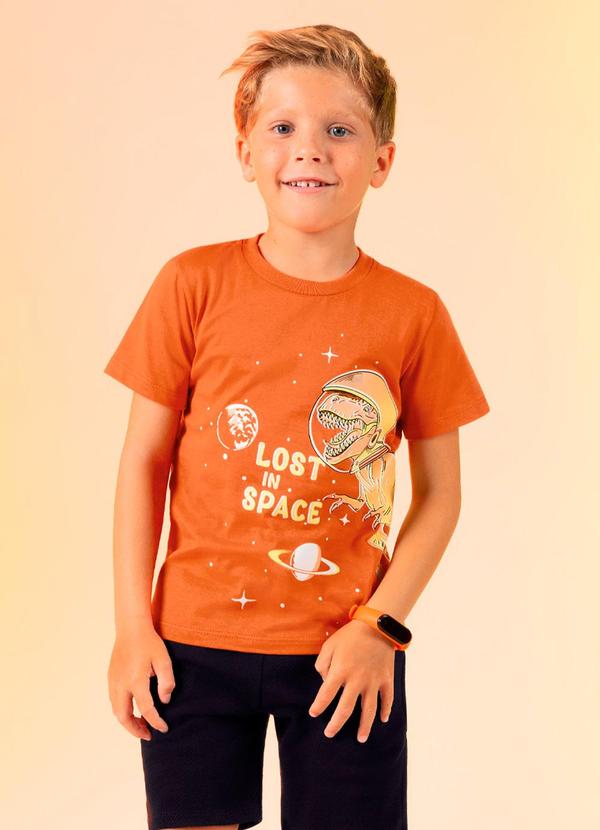 Cativa Kids - Camiseta Brilha no Escuro Laranja