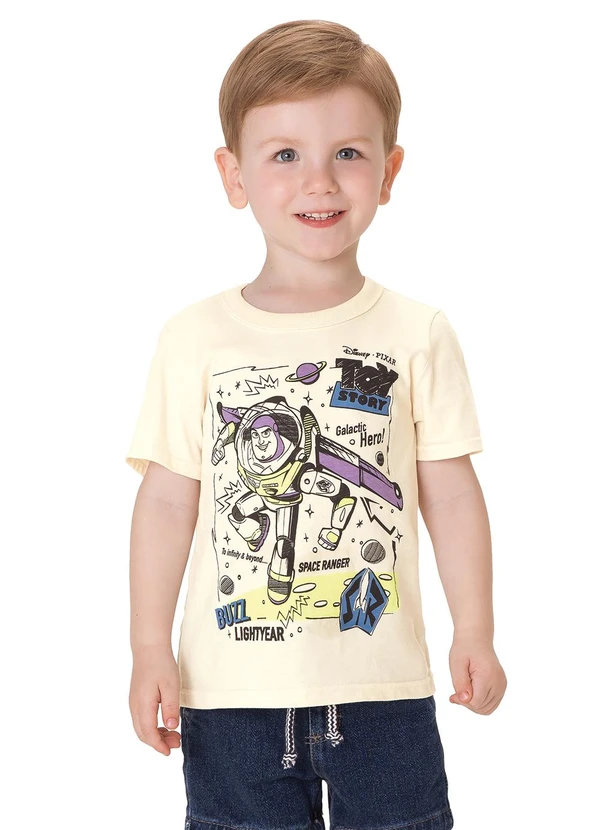 Malwee Kids - Camiseta Buzz Lightyear® em Malha Bege
