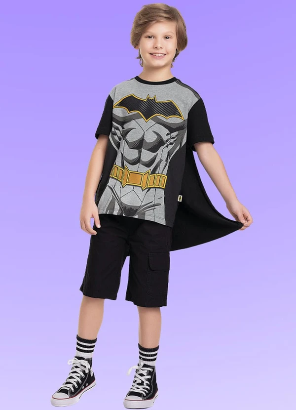 Fakini Kids - Camiseta C/Capa Batman Preto 3