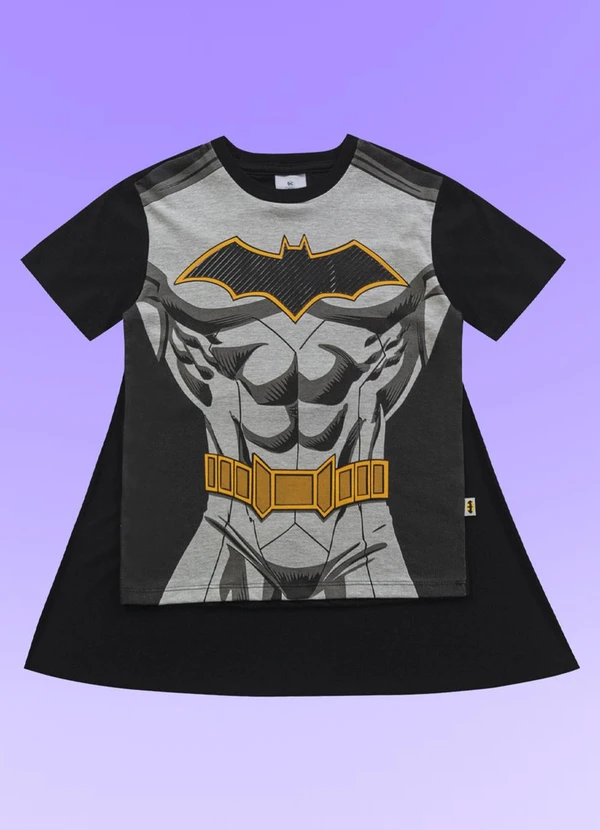 Fakini Kids - Camiseta C/Capa Batman Preto 5