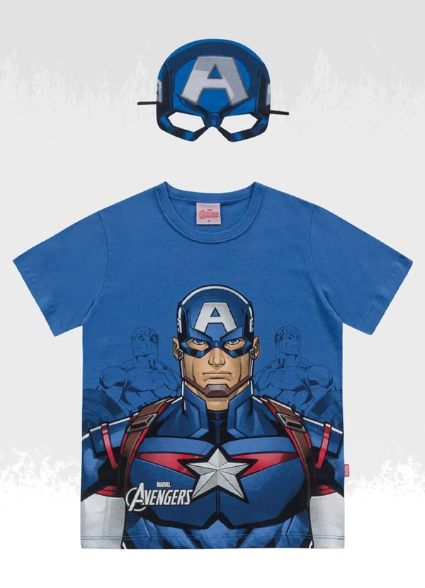 Fakini Kids - Camiseta C/Mascara Avengers Azul