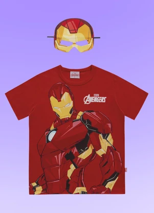 Fakini Kids - Camiseta C/Mascara Avengers Vermelho - FAKINI KIDS