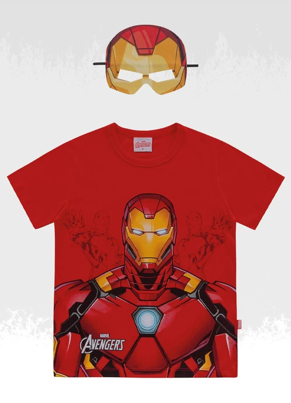 Fakini Kids - Camiseta C/Mascara Avengers Vermelho 3