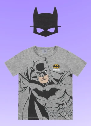 Fakini Kids - Camiseta C/Mascara Batman Cinza - FAKINI KIDS