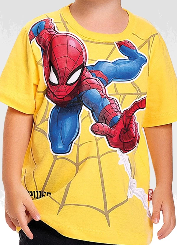Homem Aranha - Camiseta C/Mascara Spider-Man Amarelo 5