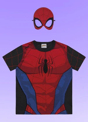 Fakini Kids - Camiseta C/Mascara Spider-Man Preto - FAKINI KIDS