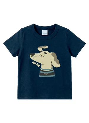 Malwee Kids - Camiseta Cachorro Au Au Azul Marinho - MALWEE KIDS
