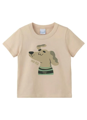 Malwee Kids - Camiseta Cachorro Au Au Bege - MALWEE KIDS