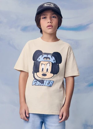 Youccie - Camiseta Caju do Mickey Gamer Bege - YOUCCIE
