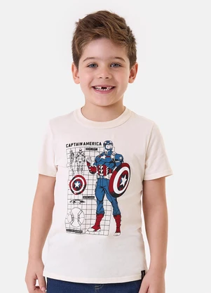 Malwee Kids - Camiseta Capitão América® Off White - MALWEE KIDS