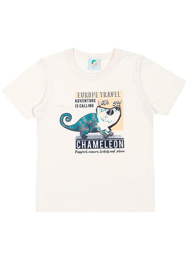 Alenice - Camiseta Chameleon Meninos Branco
