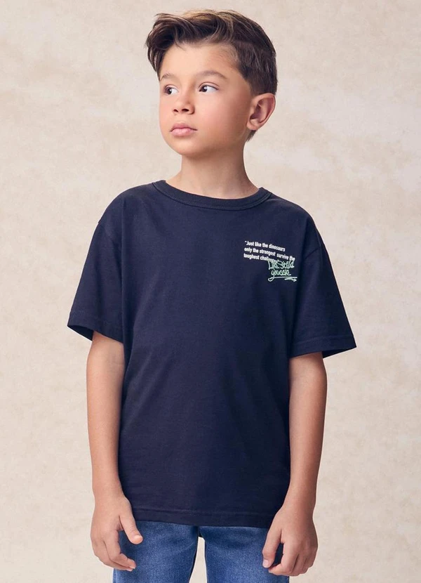 Youccie - Camiseta com Bordado de Lettering Preto 1