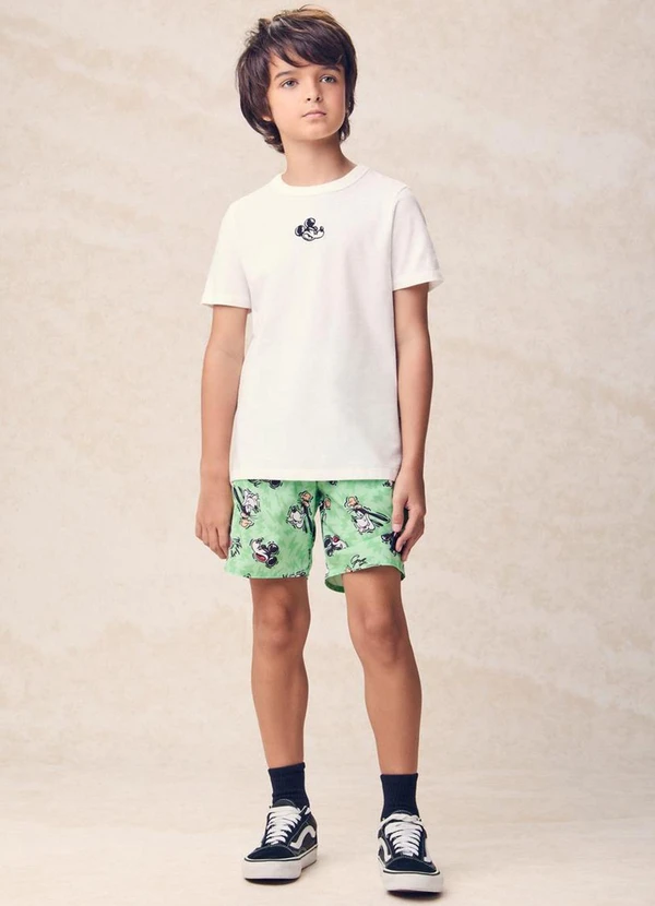 Youccie - Camiseta com Bordado do Mickey Branco 3