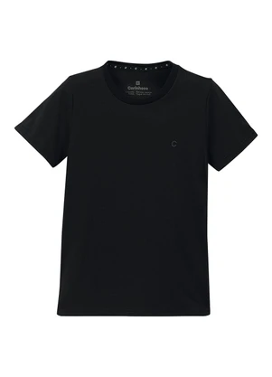 Carinhoso - Camiseta com Bordado em Pima Preto - CARINHOSO