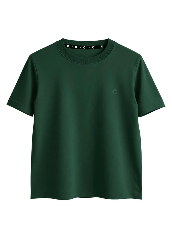 Carinhoso - Camiseta com Bordado em Pima Verde Esmeralda