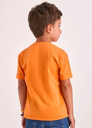 Youccie - Camiseta com Estampa de Lettering Laranja - YOUCCIE
