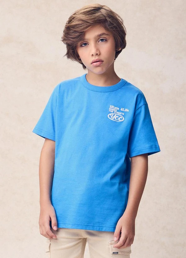 Youccie - Camiseta com Estampa de Skate Azul