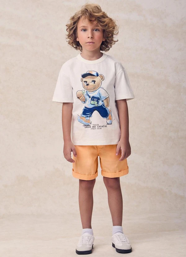 Youccie - Camiseta com Estampa de Street Bear Branco 3