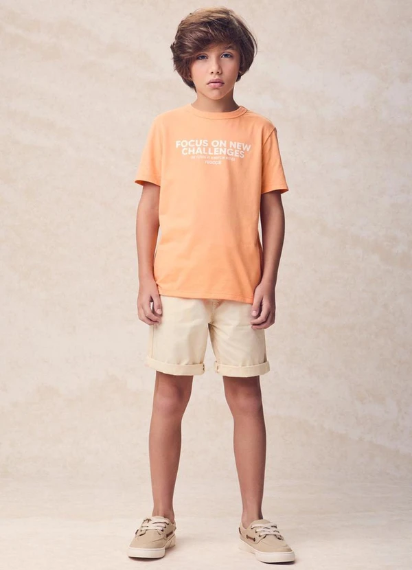 Youccie - Camiseta com Estampa em Lettering Laranja 3