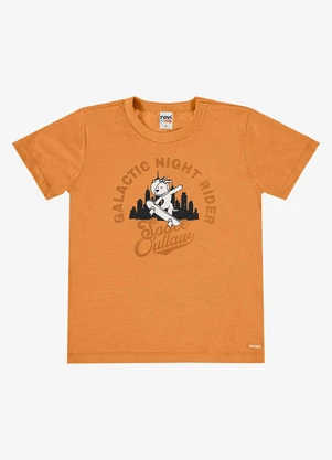 Rovi Kids - Camiseta com Estampa Meia Malha Infantil Marrom - ROVI KIDS
