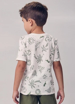 Youccie - Camiseta com Estampa Tropical Branco - YOUCCIE