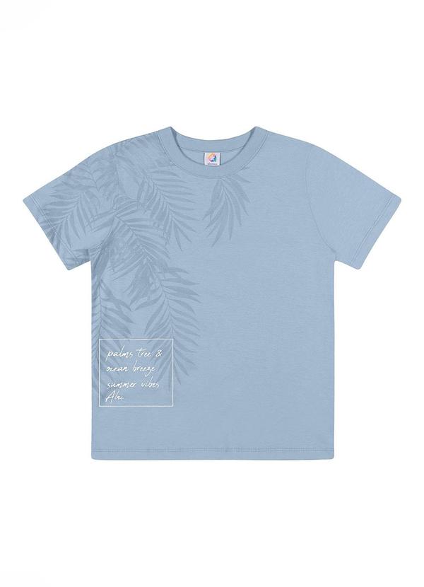 Alenice - Camiseta com Folhagem Menino Azul