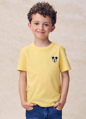 Youccie - Camiseta com Patch do Mickey Mouse Amarelo - YOUCCIE