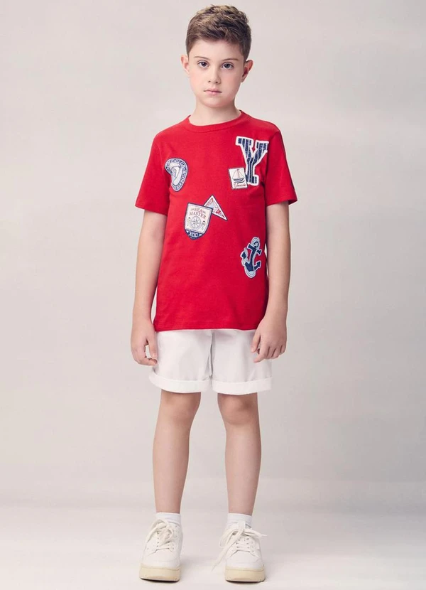 Youccie - Camiseta com Patch Vermelho 3