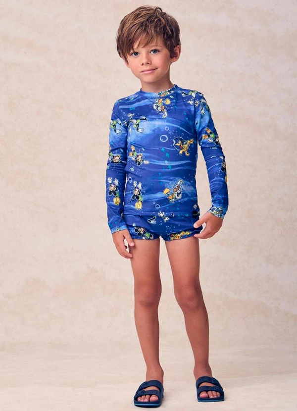 Youccie - Camiseta com Proteção Uv da Disney Azul 3