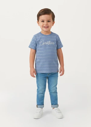 Carinhoso - Camiseta Creative Piquet Linho Azul Claro - CARINHOSO
