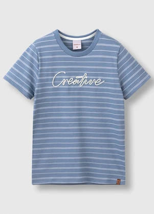 Carinhoso - Camiseta Creative Piquet Linho Azul Claro - CARINHOSO
