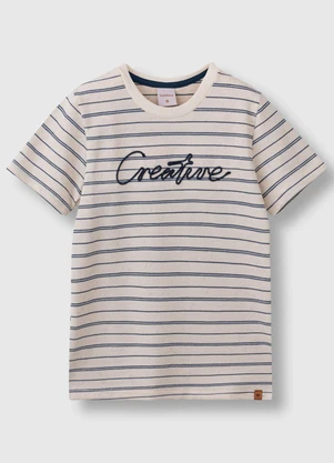 Carinhoso - Camiseta Creative Piquet Linho Branco - CARINHOSO