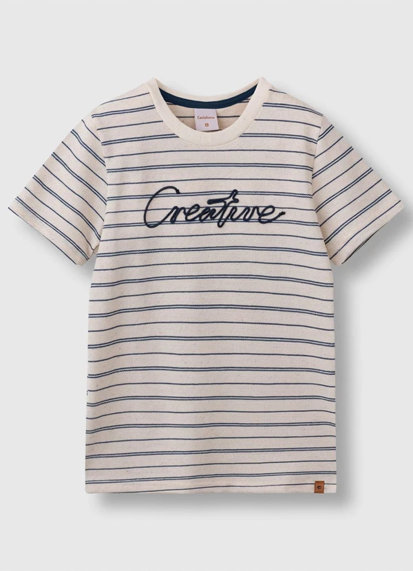 Carinhoso - Camiseta Creative Piquet Linho Branco