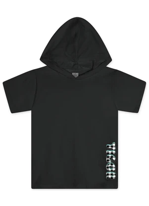 Tigor T Tigre - Camiseta Curta com Capuz Infantil Preto - TIGOR T TIGRE