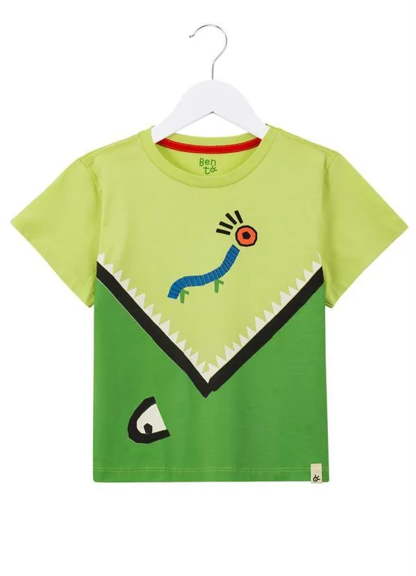 Bento - Camiseta de Malha Estampa Silk Mordida Verde
