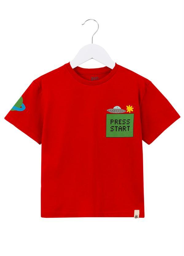 Bento - Camiseta de Malha Silk Et Fliperama Vermelho