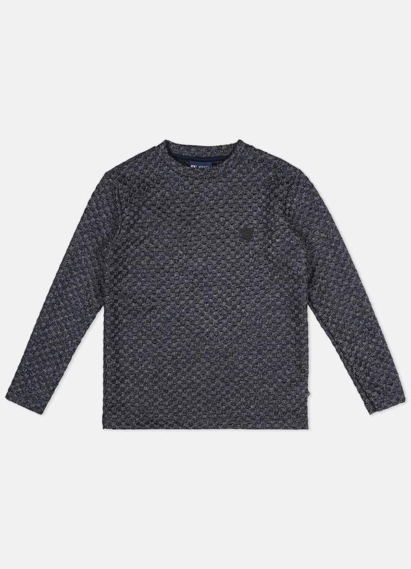 Youccie - Camiseta de Malha Tricot Tweed Marinho