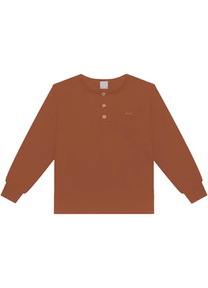 Alakazoo - Camiseta de Mangas Longas com Botões Laranja - ALAKAZOO