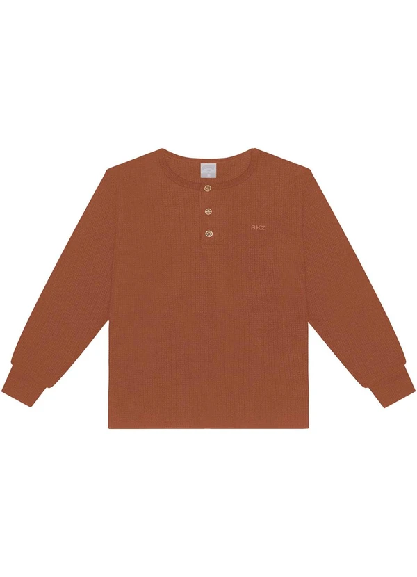 Alakazoo - Camiseta de Mangas Longas com Botões Laranja