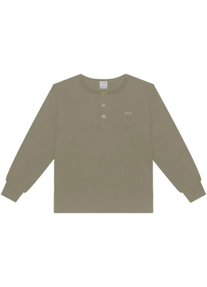 Alakazoo - Camiseta de Mangas Longas com Botões Verde - ALAKAZOO