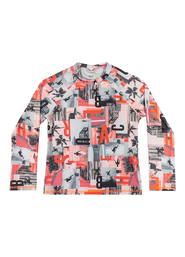 Elian - Camiseta de Praia Estampada Elian Laranja