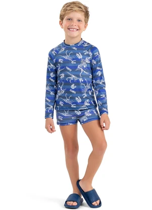 Camiseta de Praia Infantil Estampada Elian (Azul) - ELIAN